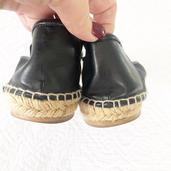 Stella McCartney Black Leather & Mesh Espadrilles Sz 40 US 9.5 - Picture 7 of 11